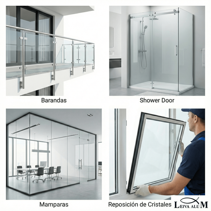 Vidrios (Barandas, Shower Door, Mamparas, Reposición de Cristales)